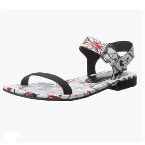 Marc Jacobs Elizabeth Multi-Color Paint Splatter Flat Sandal, Size 38 / US 8